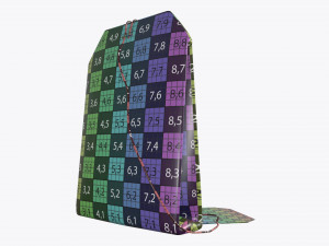 tea bag with label 03 3D 모델