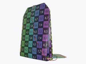tea bag with label 03 3D Model