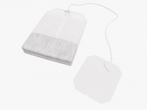 tea bag with label 04 Modelo 3D