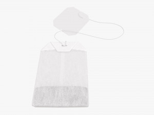 tea bag with label 05 3D Model