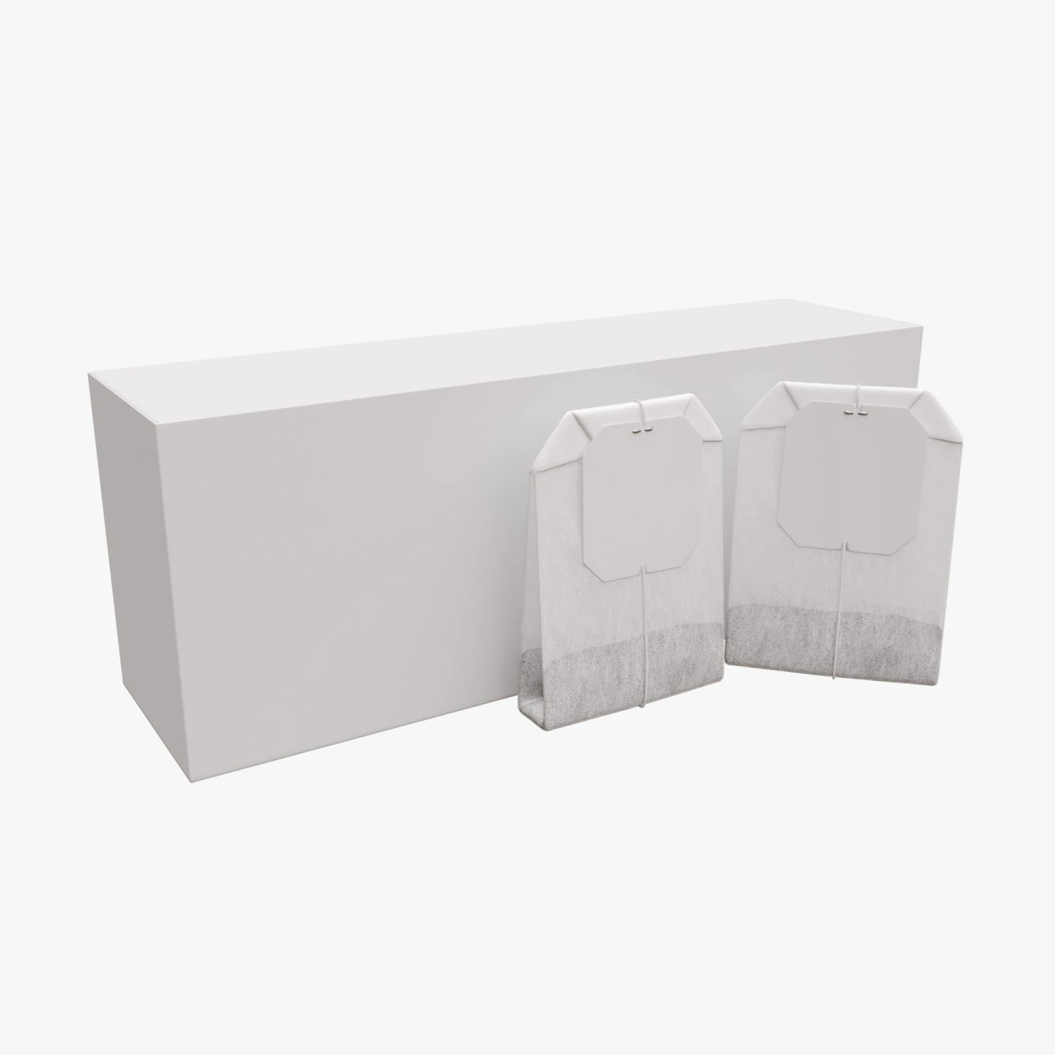 closed tea paper box with tea bags 3D Model .c4d .max .obj .3ds .fbx .stl .blend 