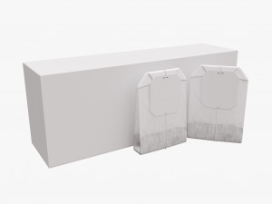closed tea paper box with tea bags 3D Model