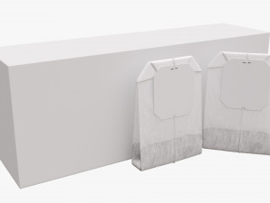 closed tea paper box with tea bags Model 3D