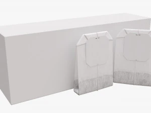 closed tea paper box with tea bags 3D Model