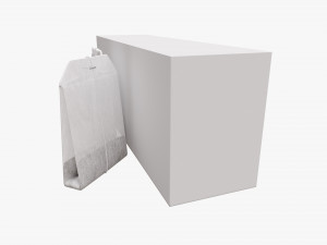 closed tea paper box with tea bags Model 3D
