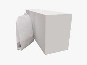 closed tea paper box with tea bags 3D Model