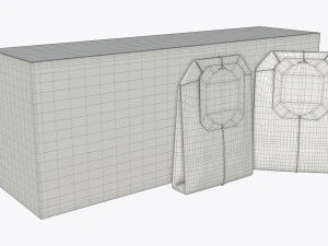 closed tea paper box with tea bags 3D Model