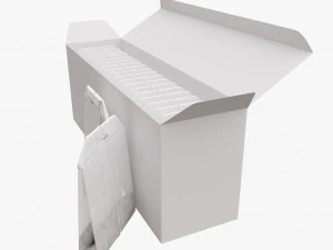 opened paper tea box with tea bags 3D Model