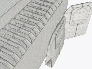 opened paper tea box with tea bags 3D Model