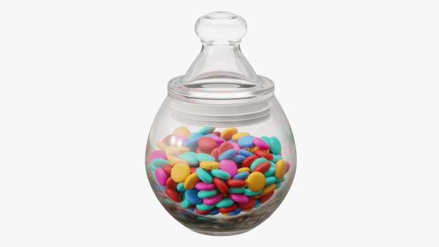 candies in the jar 3D Модель .c4d .max .obj .3ds .fbx .stl .blend 