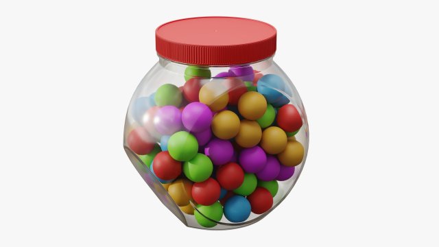 gumballs in a jar 01 3D 모델 .c4d .max .obj .3ds .fbx .stl .blend 