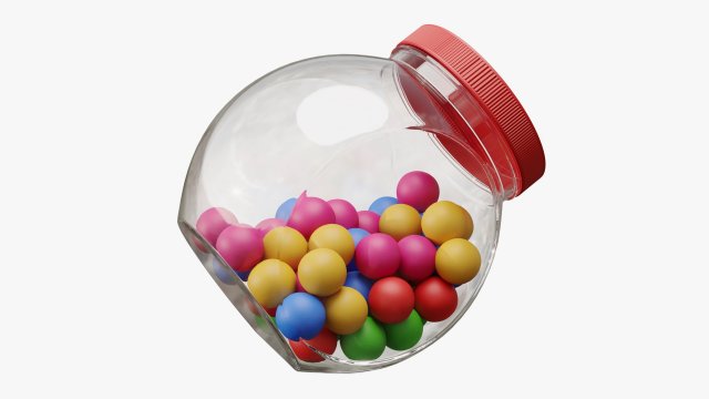 gumballs in a jar 02 Model 3D .c4d .max .obj .3ds .fbx .stl .blend 