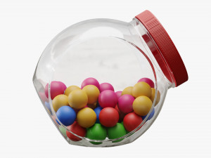 gumballs in a jar 02 Model 3D