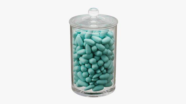 jar full of almonds Model 3D .c4d .max .obj .3ds .fbx .stl .blend 