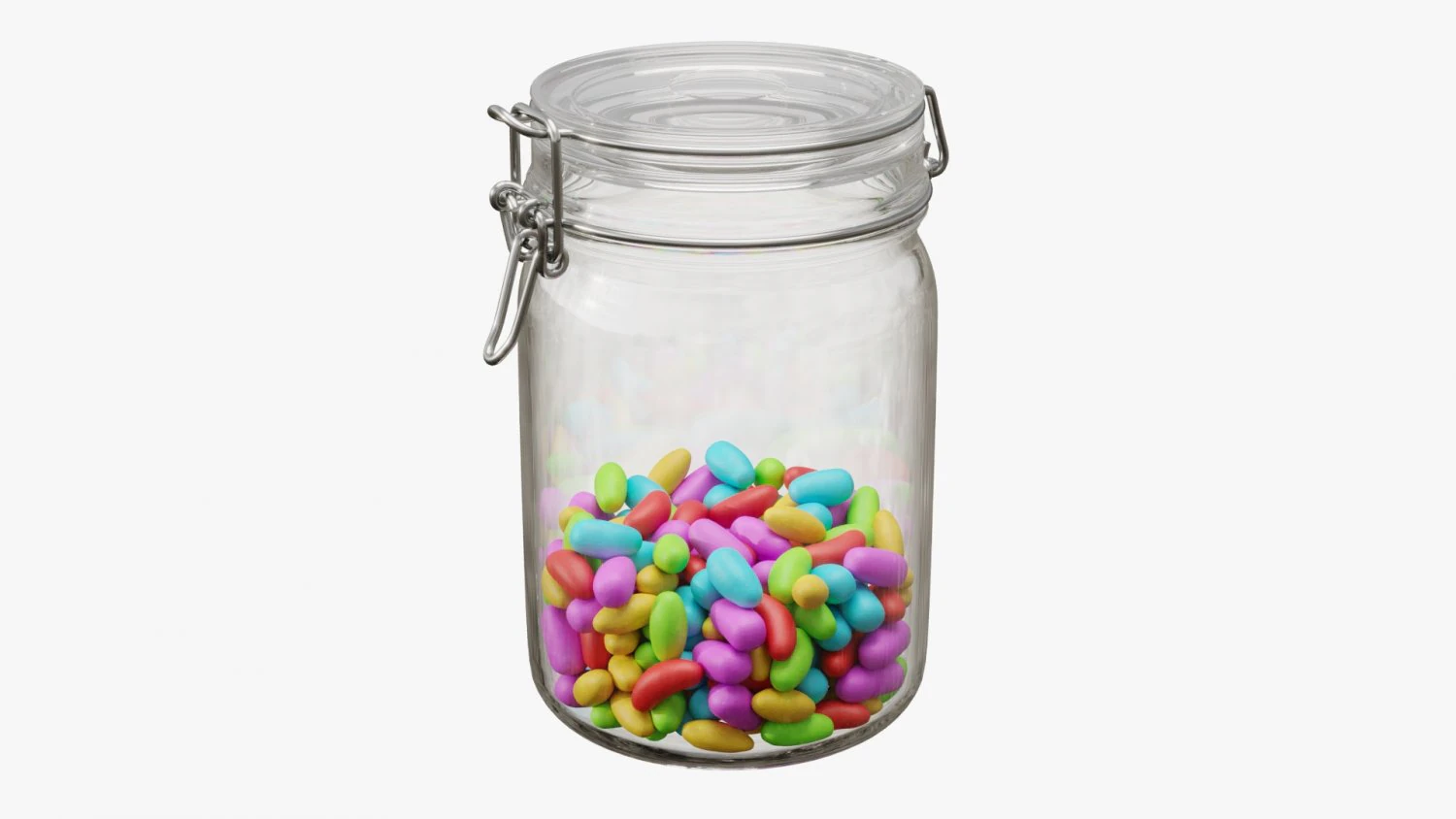 jar with jelly beans 01 3D Model .c4d .max .obj .3ds .fbx .stl .blend