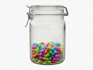 jar with jelly beans 01 3D Model