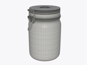 jar with jelly beans 01 3D Model