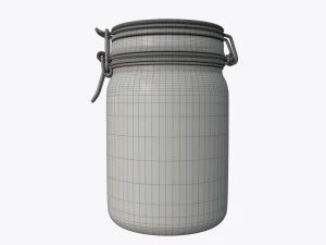 jar with jelly beans 01 3D Model