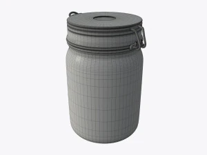 jar with jelly beans 01 3D Model