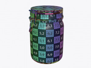 jar with jelly beans 01 3D Model