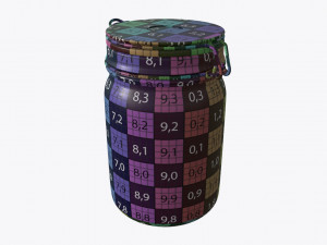 jar with jelly beans 01 3D Model