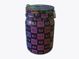 jar with jelly beans 01 3D Model