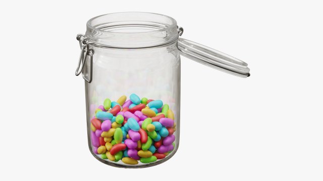 jar with jelly beans 02 3D-Modell .c4d .max .obj .3ds .fbx .stl .blend 