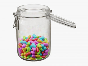 jar with jelly beans 02 Modelo 3D