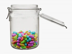 jar with jelly beans 02 3D Model