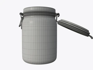 jar with jelly beans 02 3D Model