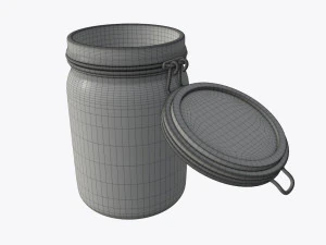 jar with jelly beans 02 3D Model