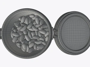 jar with jelly beans 02 3D Model
