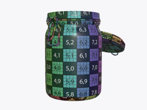 jar with jelly beans 02 3D Model