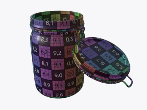 jar with jelly beans 02 3D Model