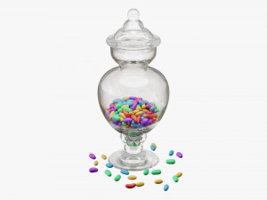 jar with jelly beans 03 3D Model