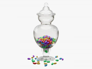 jar with jelly beans 03 3D Model