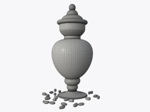 jar with jelly beans 03 3D Model