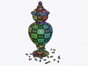 jar with jelly beans 03 3D 모델