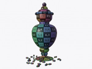 jar with jelly beans 03 3D 모델