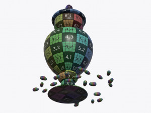 jar with jelly beans 03 3D 모델