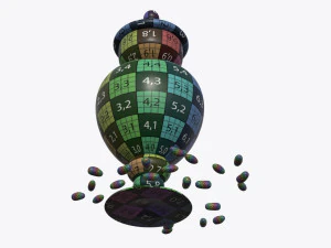 jar with jelly beans 03 3D Model