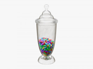 jar with jelly beans 04 3D Model