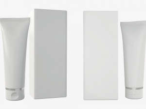 plastic tube containers with boxes Model 3D