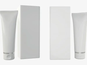 plastic tube containers with boxes 3D Model
