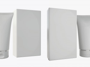 plastic tube containers with boxes Model 3D