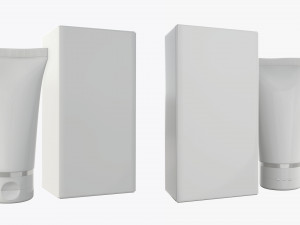 plastic tube containers with boxes Model 3D