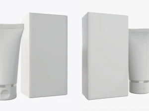 plastic tube containers with boxes 3D Model
