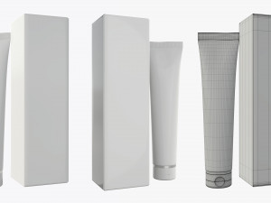 plastic tube containers with boxes Model 3D