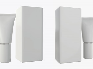 plastic tube containers with boxes Model 3D