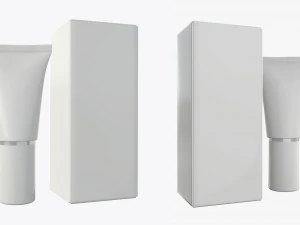 plastic tube containers with boxes 3D Model